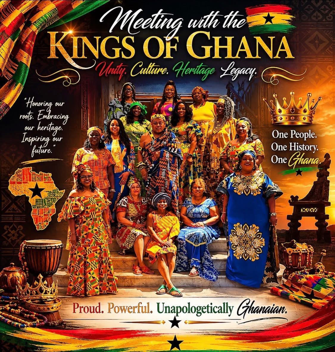 Meeting with the Kings of Ghana — delegation honoring African heritage